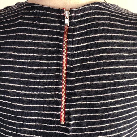 ANTHROPOLOGIE W5 NAVY STRIPED HI LO SWING TANK TOP - Picture 3 of 5